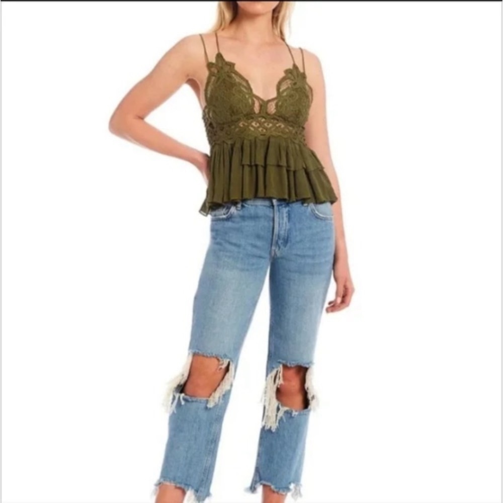 Free People Olive Sparrow Adella Camisole Large - NWT